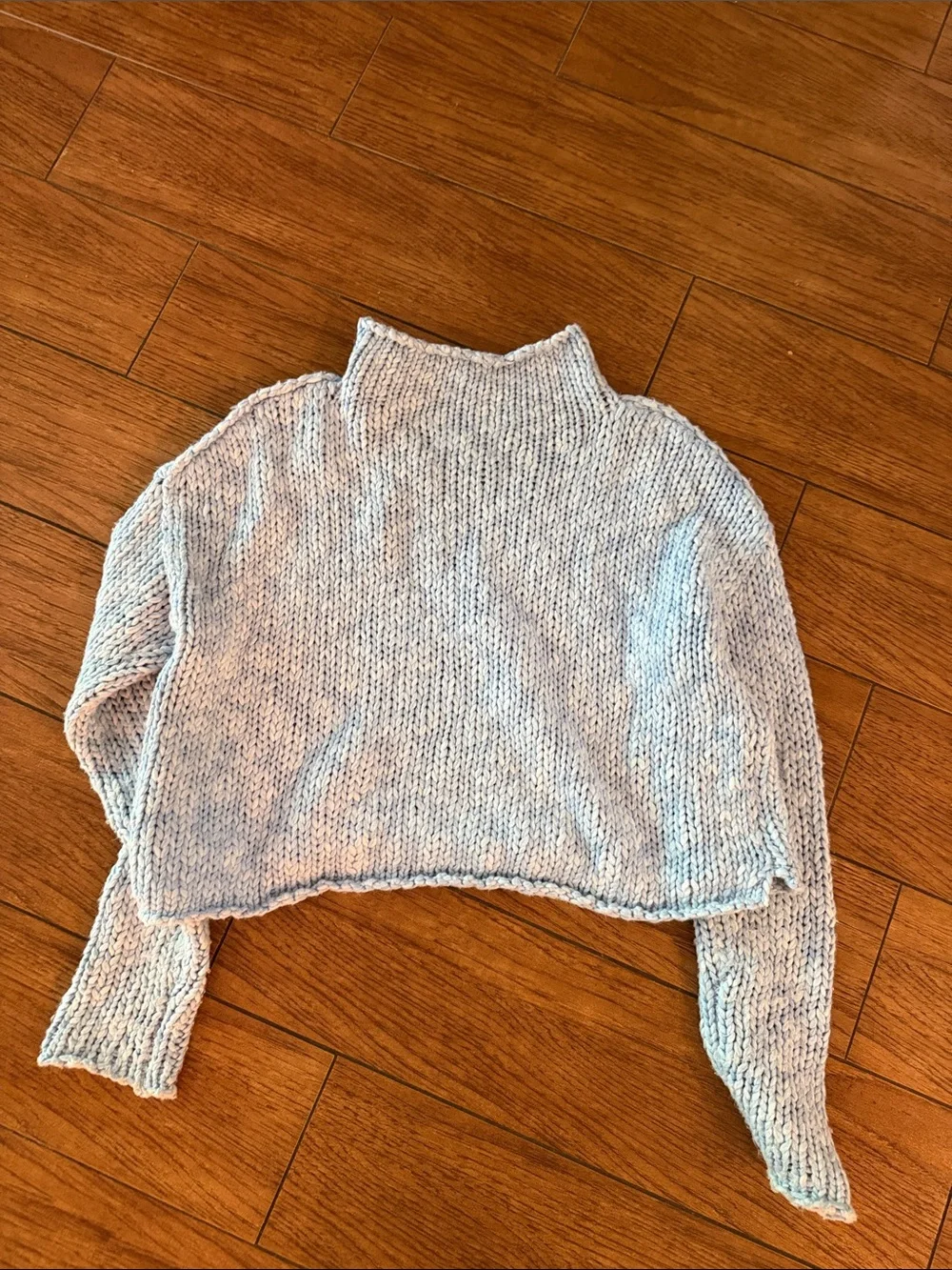 Free People Opal Roll Neck Sweater- Blue